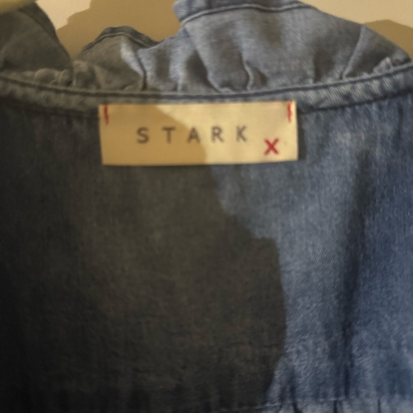 Blue Ruffled Denim dress - Picture 4 of 4